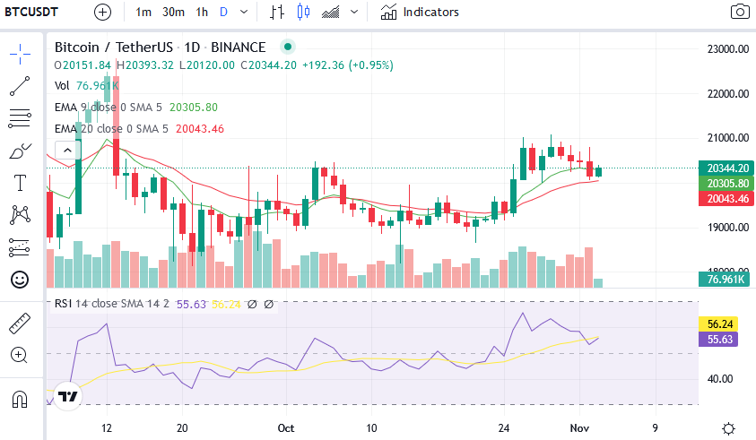 BTC’s Price Rests on Daily 20 EMA as Bulls Defend the Level